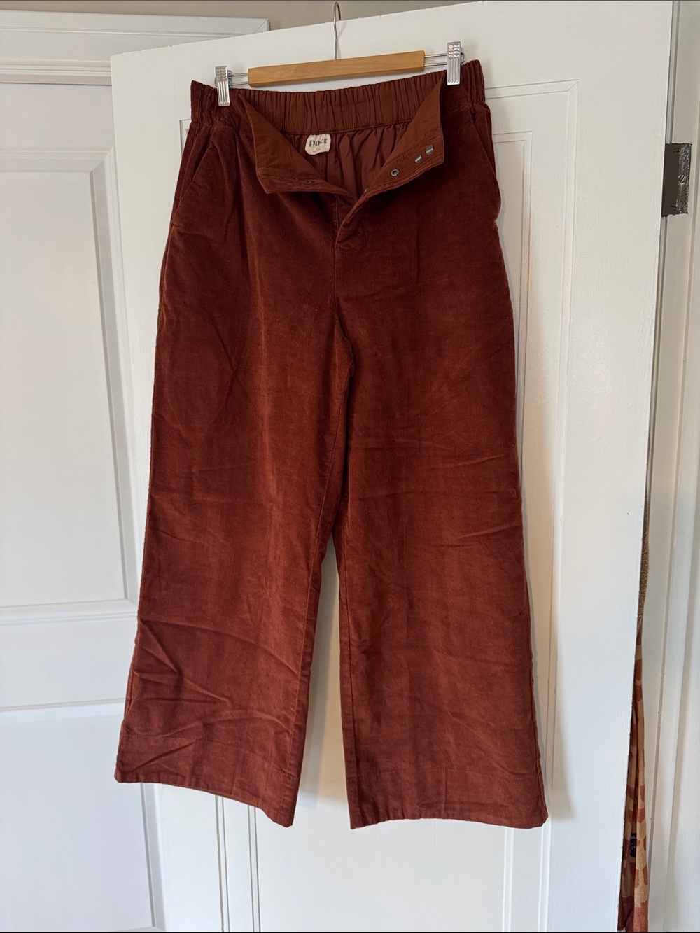 PACT Wide-Leg Corduroy Pants in Rust